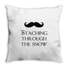 staching through the snow Throw Pillow