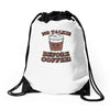 no talkie before coffee! Drawstring Bags