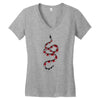 snake red black Women's V-Neck T-Shirt