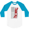 kayak american flag 3/4 Sleeve Shirt