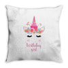 birthday unicorn family series birthday girl Throw Pillow