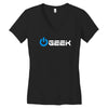 geek' (power on button) Women's V-Neck T-Shirt
