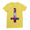 inverted galaxy cross funny  religion banter space fashion new Ladies Fitted T-Shirt