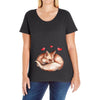Baby Fox Belly Ladies Curvy T-Shirt
