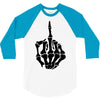 middle finger skeleton bone skull grafitti art 3/4 Sleeve Shirt