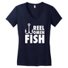 reel legend funn Women's V-Neck T-Shirt