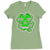 celtic green clover skull patch, irish biker patches Ladies Fitted T-Shirt