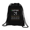 sagittarius christmas ugly sweater Drawstring Bags