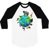 animal polygon around the planet 3/4 Sleeve Shirt