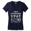 I Am A Cycling Man white letter Women's V-Neck T-Shirt