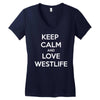 westlife white logo Women's V-Neck T-Shirt