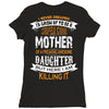 Super Cool Mother Of A Freaking Awesome Granddaughter Ladies Fitted T-Shirt