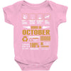 Born October Multitasking Problem Solving Tees Baby Onesie