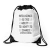 adapt or die encoded Drawstring Bags