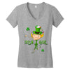 DABBİNG LEPRECHAUN Women's V-Neck T-Shirt