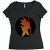Goku Silhouette Women's Triblend Scoop T-shirt