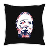 michael myers floral mask Throw Pillow