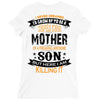 Super Cool Mother Of A Freaking Awesome Son Ladies Fitted T-Shirt