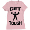 get tough weight lifter lifting gym Ladies Fitted T-Shirt