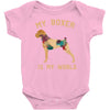 my boxer is my world Baby Bodysuit