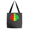 rasta skull and crossbones Tote Bags