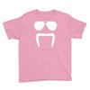 aviator sunglasses horseshoe fu manchu biker mustache Youth Tee