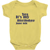 june 6 birthbay Baby Bodysuit