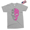 two coloured patterned skull   mens funny Exclusive T-shirt