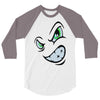angry cartoon face 3/4 Sleeve Shirt