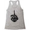 middle finger skeleton bone skull grafitti art Racerback Tank