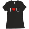 I love u heart Ladies Fitted T-Shirt