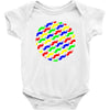 funny girly colorful patterns mustaches Baby Onesie