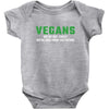 Vegans We're Not Crazy We're Just From The Future White Baby Bodysuit