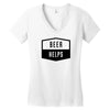 beer helps Women's V-Neck T-Shirt