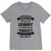Super Cool Granny Of A Freaking Awesome Granddaughter V-Neck Tee