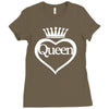 funny  queen of everything gift bride honeymoon hen night fashion fema Ladies Fitted T-Shirt