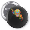 women's sugar skull purple Pin-back button