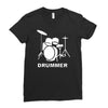 drummer drum kit indie rock music Ladies Fitted T-Shirt