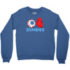 i heart zombies scary eye bloody heart halloween Crewneck Sweatshirt