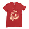Never Give Up Uterine Cancer Awareness Ladies Fitted T-Shirt