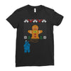 cookie monster gingerbread man ugly christmas sweater Ladies Fitted T-Shirt