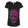 two coloured patterned skull   mens funny Maternity Scoop Neck T-shirt