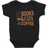 books and cats and coffee Baby Bodysuit