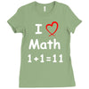 kids boys childrens i love math 1+1=11 funny Ladies Fitted T-Shirt