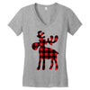 lumberjack reindeer Women's V-Neck T-Shirt