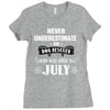 never underestimate an old man who was born in july Ladies Fitted T-Shirt