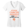 wear peach for uterine cancer Women's V-Neck T-Shirt