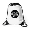world's okayest dad Drawstring Bags