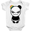 angry panda rainbow Baby Onesie
