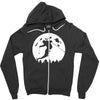 skiier moon moonlight silhouett Zipper Hoodie